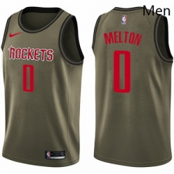 Mens Nike Houston Rockets 0 DeAnthony Melton Swingman Green Salute to Service NBA Jers