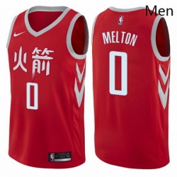 Mens Nike Houston Rockets 0 DeAnthony Melton Swingman Red NBA Jersey City Editi
