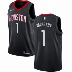 Mens Nike Houston Rockets 1 Tracy McGrady Swingman Black Alternate NBA Jersey Statement Edition
