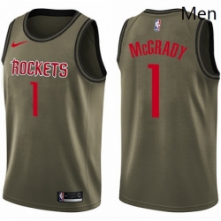 Mens Nike Houston Rockets 1 Tracy McGrady Swingman Green Salute to Service NBA Jersey