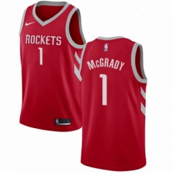 Mens Nike Houston Rockets 1 Tracy McGrady Swingman Red Road NBA Jersey Icon Edition