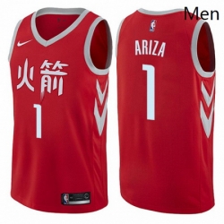 Mens Nike Houston Rockets 1 Trevor Ariza Authentic Red NBA Jersey City Edition