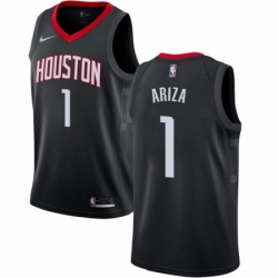Mens Nike Houston Rockets 1 Trevor Ariza Swingman Black Alternate NBA Jersey Statement Edition