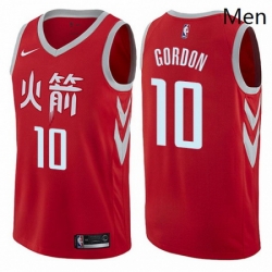 Mens Nike Houston Rockets 10 Eric Gordon Authentic Red NBA Jersey City Edition