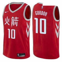 Mens Nike Houston Rockets 10 Eric Gordon Swingman Red NBA Jersey City Edition