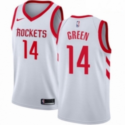 Mens Nike Houston Rockets 14 Gerald Green Authentic White NBA Jersey Association Edition 