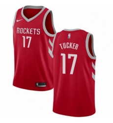 Mens Nike Houston Rockets 17 PJ Tucker Red NBA Swingman Icon Edition Jersey 