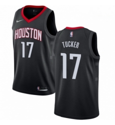 Mens Nike Houston Rockets 17 PJ Tucker Swingman Black NBA Jersey Statement Edition 