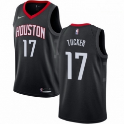 Mens Nike Houston Rockets 17 PJ Tucker Swingman Black NBA Jersey Statement Edition 