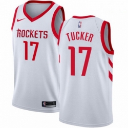 Mens Nike Houston Rockets 17 PJ Tucker Swingman White NBA Jersey Association Edition 