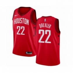 Mens Nike Houston Rockets 22 Clyde Drexler Red Swingman Jersey Earned Edition