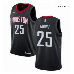 Mens Nike Houston Rockets 25 Robert Horry Authentic Black Alternate NBA Jersey Statement Edition