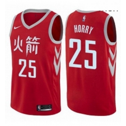 Mens Nike Houston Rockets 25 Robert Horry Authentic Red NBA Jersey City Edition