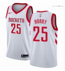 Mens Nike Houston Rockets 25 Robert Horry Authentic White Home NBA Jersey Association Edition