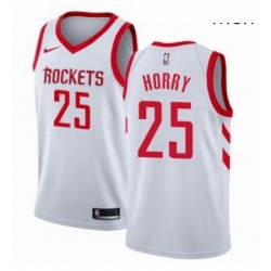 Mens Nike Houston Rockets 25 Robert Horry Authentic White Home NBA Jersey Association Edition