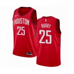 Mens Nike Houston Rockets 25 Robert Horry Red Swingman Jersey Earned Edition