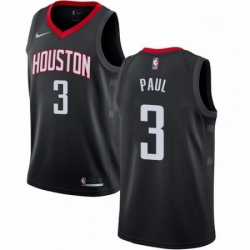 Mens Nike Houston Rockets 3 Chris Paul Authentic Black Alternate NBA Jersey Statement Edition