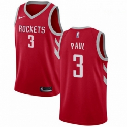 Mens Nike Houston Rockets 3 Chris Paul Swingman Red Road NBA Jersey Icon Edition