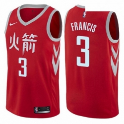 Mens Nike Houston Rockets 3 Steve Francis Authentic Red NBA Jersey City Edition