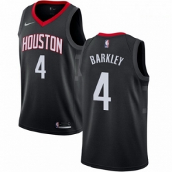 Mens Nike Houston Rockets 4 Charles Barkley Swingman Black Alternate NBA Jersey Statement Edition