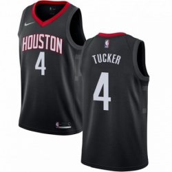 Mens Nike Houston Rockets 4 PJ Tucker Swingman Black Alternate NBA Jersey Statement Edition 