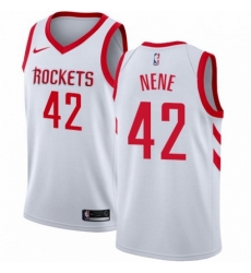 Mens Nike Houston Rockets 42 Nene Authentic White Home NBA Jersey Association Edition 
