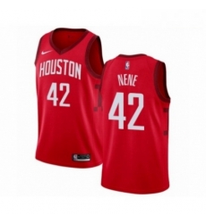 Mens Nike Houston Rockets 42 Nene Red Swingman Jersey Earned Edition 