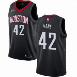 Mens Nike Houston Rockets 42 Nene Swingman Black Alternate NBA Jersey Statement Edition 