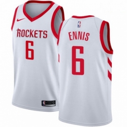 Mens Nike Houston Rockets 6 Tyler Ennis Authentic White Home NBA Jersey Association Edition 