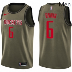 Mens Nike Houston Rockets 6 Tyler Ennis Swingman Green Salute to Service NBA Jersey 