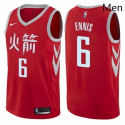 Mens Nike Houston Rockets 6 Tyler Ennis Swingman Red NBA Jersey City Edition 