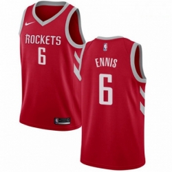 Mens Nike Houston Rockets 6 Tyler Ennis Swingman Red Road NBA Jersey Icon Edition 