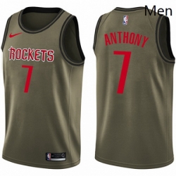 Mens Nike Houston Rockets 7 Carmelo Anthony Swingman Green Salute to Service NBA Jersey 