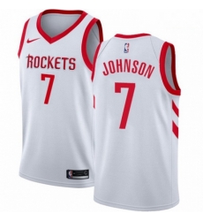 Mens Nike Houston Rockets 7 Joe Johnson Authentic White NBA Jersey Association Edition 