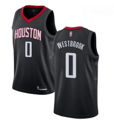 Rockets #0 Russell Westbrook Black Basketball Swingman Statement Edition Jersey
