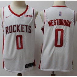 Rockets #0 Russell Westbrook White Basketball Swingman Association Edition 2019 2020 Jersey