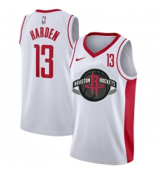 Rockets 13 James Harden White Nike City Edition Number Swingman Jersey