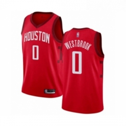 Womens Houston Rockets 0 Russell Westbrook Red Swingman Jersey Earned Edition 