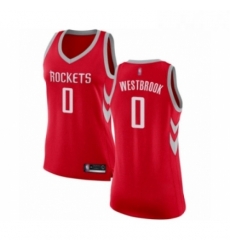 Womens Houston Rockets 0 Russell Westbrook Swingman Red Basketball Jersey Icon Edition 