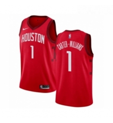 Womens Nike Houston Rockets 1 Michael Carter Williams Red Swingman Jersey Earned Edition 