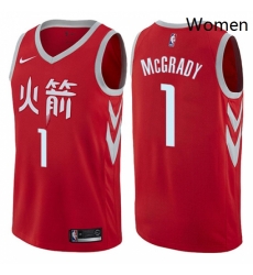 Womens Nike Houston Rockets 1 Tracy McGrady Swingman Red NBA Jersey City Edition