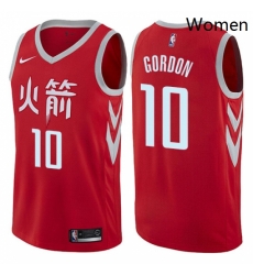 Womens Nike Houston Rockets 10 Eric Gordon Swingman Red NBA Jersey City Edition