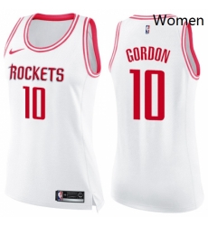 Womens Nike Houston Rockets 10 Eric Gordon Swingman WhitePink Fashion NBA Jersey