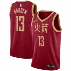Womens Nike Houston Rockets 13 James Harden Swingman Red NBA Jersey 2018 19 City Edition