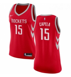 Womens Nike Houston Rockets 15 Clint Capela Swingman Red Road NBA Jersey Icon Edition