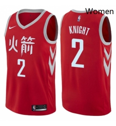 Womens Nike Houston Rockets 2 Brandon Knight Swingman Red NBA Jersey City Edition 