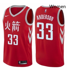 Womens Nike Houston Rockets 33 Ryan Anderson Swingman Red NBA Jersey City Edition