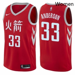 Womens Nike Houston Rockets 33 Ryan Anderson Swingman Red NBA Jersey City Edition