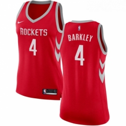 Womens Nike Houston Rockets 4 Charles Barkley Authentic Red Road NBA Jersey Icon Edition