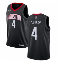 Womens Nike Houston Rockets 4 PJ Tucker Authentic Black Alternate NBA Jersey Statement Edition 